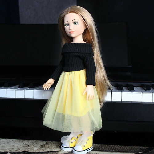 Кукла Дивомир - зеленоглазка с длинными волосами, Агата пианистка
