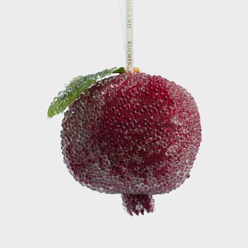 Игрушка елочная, 9 см, пенопласт/пластик, красная, Гранат, Fruits красный