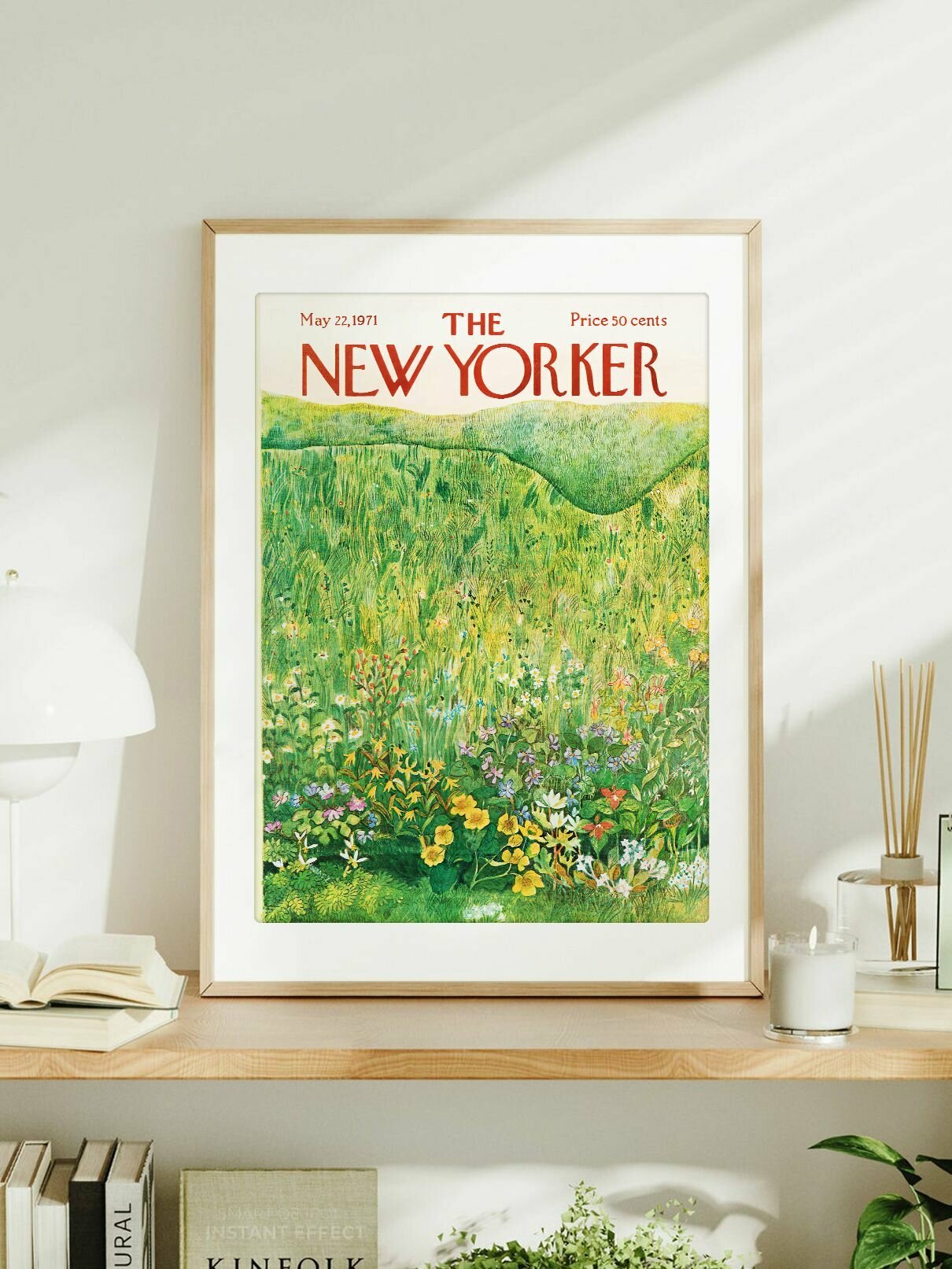 Постер Нью-Йоркер с обложкой "The New Yorker - Поле с цветами - 22 мая 1971 года" Илонка Караш формата А3 (42 x 30 см) без рамы