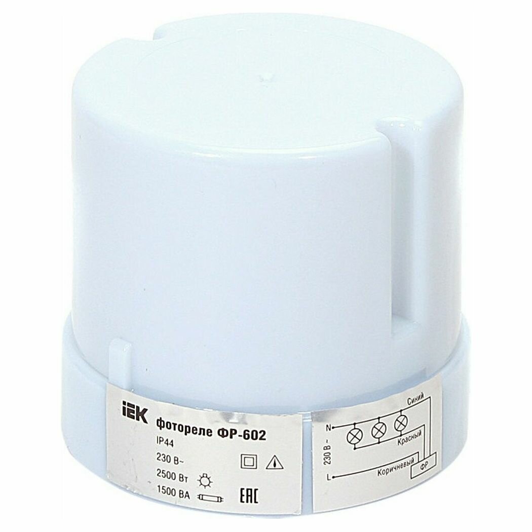 Фотореле ФР602 максимальная мощность нагрузки 5500 IEK LFR20-602-4400-003