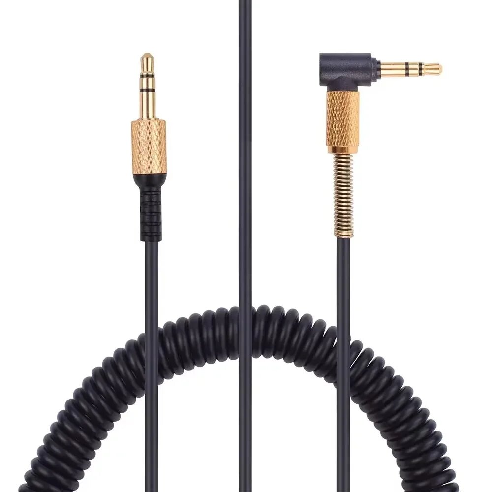 Сменный кабель-удлинитель с пружиной OFC для наушников Marshall Major Monitor Mid I 1 II 2 III 3 IV 4 A.N.C, No Button, 130-200CM Stretching