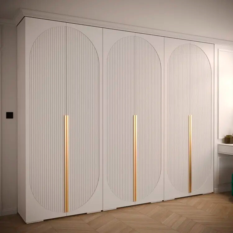 Шестисекционный распашной шкаф Уолт МДФ Лайн белый (0,27) A10030 Белый снег 8685 BS NEW 230*45*240 см Фиеста