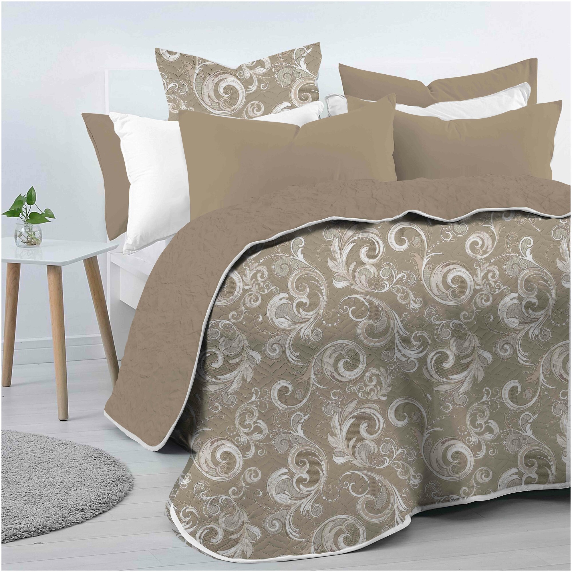 фото 509167/11 Покрывало двустороннее стеганное "Melissa" Milena, бренд Mona Liza, цв. Капучино 200*220