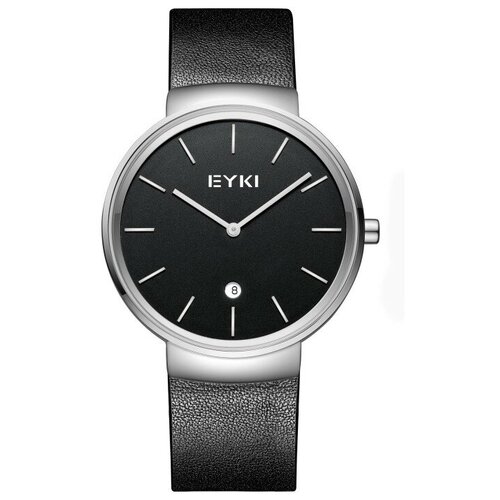Наручные часы EYKI E1141L-DZ2WHH, черный, серебряный ремешок натуральная кожа застежка пряжка размер 20 коричневый