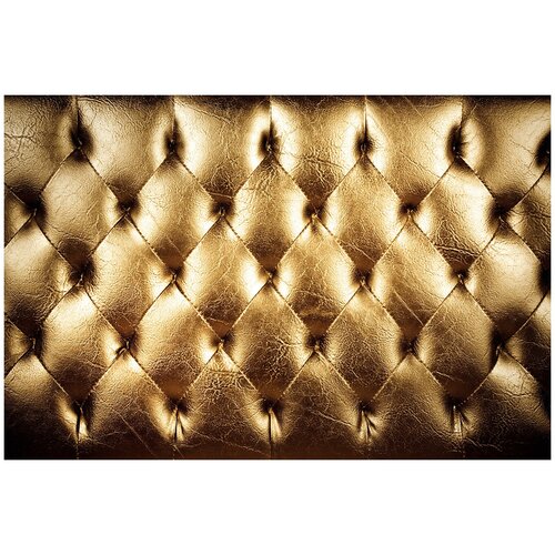 Фотообои Уютная стена Текстура золотой обивки 3 D 410х270 см Бесшовные Премиум (единым полотном)