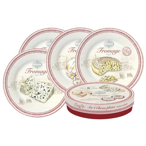 фото Набор тарелок easy life 4 предмета fromage в подарочной упаковке, 19 см (el-0463_frma)