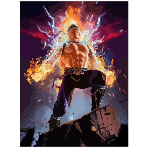 картина по номерам игра mortal kombat лю канг 8181 в 60x40 Картина по номерам на холсте игра Mortal Kombat (Лю Канг) - 8181 В 30x40