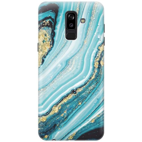 фото Gosso ультратонкий силиконовый чехол-накладка для samsung galaxy j8 (2018) с принтом "green marble"