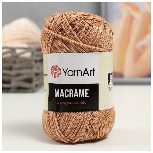 Пряжа Macrame Макраме 100% полиэстер 130м/90гр (131 золотисто-беж)