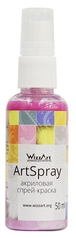 Спрей-Краска ArtSpray, розовая органза/перламутровый 50мл Wizzart - фотография № 1