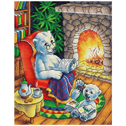 фото Набор для вышивания м.п.студия м №23 №374 семейный вечер 18 х 22 см 1 шт. жар-птица