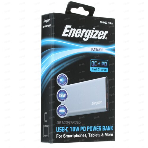 фото Power bank портативный аккумулятор energizer ue10047pqsg серый