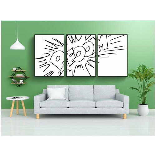 фото Набор модулных постеров для интерьера "шум, комиксы, звукоподражание" 60x90 см. в тубусе, без рамки lotsprints