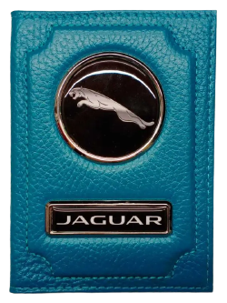 Обложка для автодокументов Jaguar 1-6-800, бирюзовый