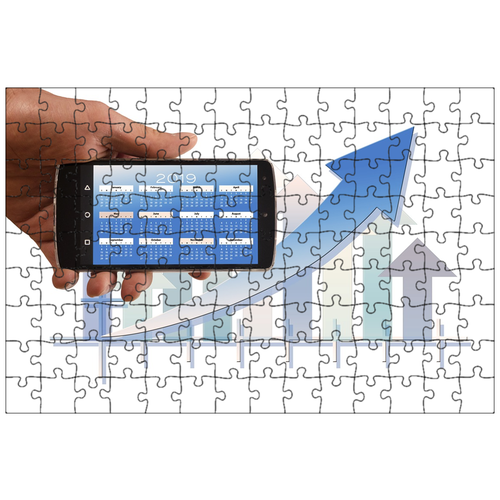 фото Магнитный пазл 27x18см."смартфон, календарь, повестка дня" на холодильник lotsprints