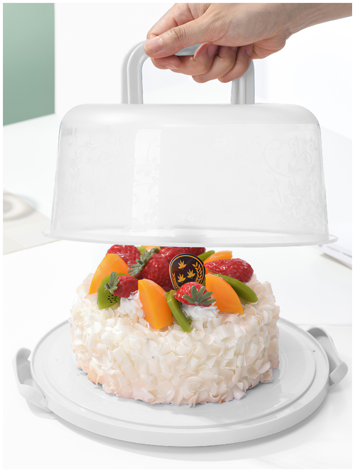 Тортовница с крышкой/ Контейнер для торта и пирожных/ Тортовница с ручкой