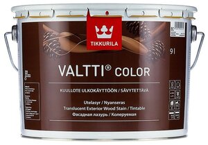 Матовая фасадная лазурь <b>Tikkurila</b> <b>Valtti</b> <b>Color</b> 9L Фасадная лазурь на масляной основе. Применяется дл