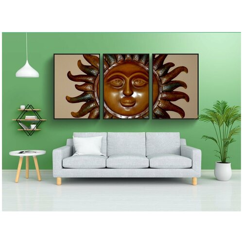 фото Набор модулных постеров для интерьера "солнце, бог, древесина" 60x90 см. в тубусе, без рамки lotsprints