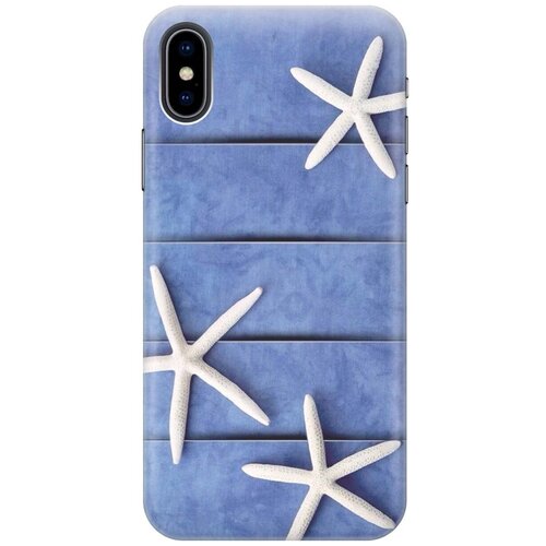 фото Re:paчехол - накладка artcolor для apple iphone xs / x с принтом "три морские звезды"