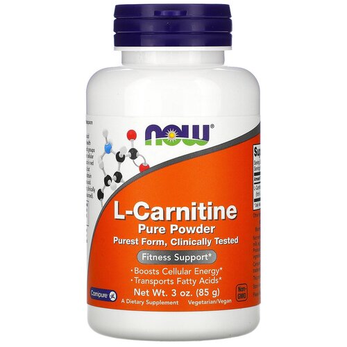 фото Now foods l-carnitine pure powder (л-карнитин тартат) 85 грамм (now foods)