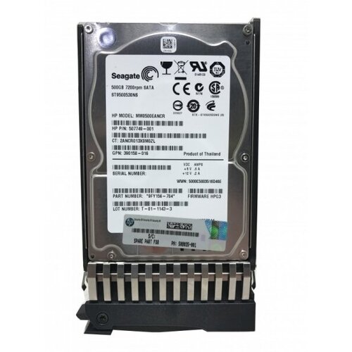 Жесткий диск HP 9FY156-784 500Gb SATAII 25 HDD 1509500₽