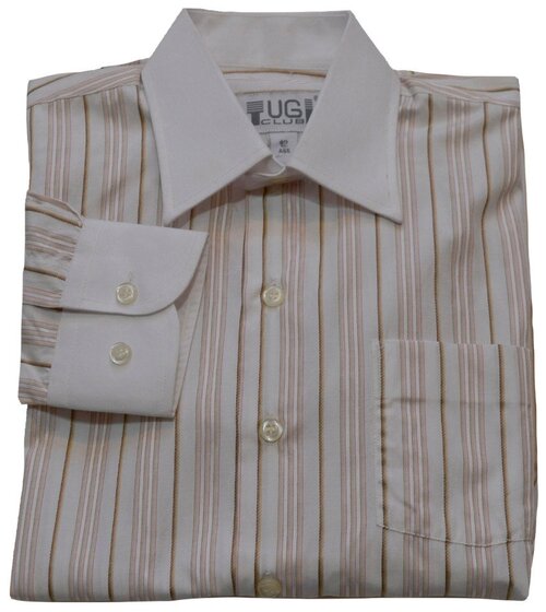 Школьная рубашка TUGI, размер 152, белый, коричневый