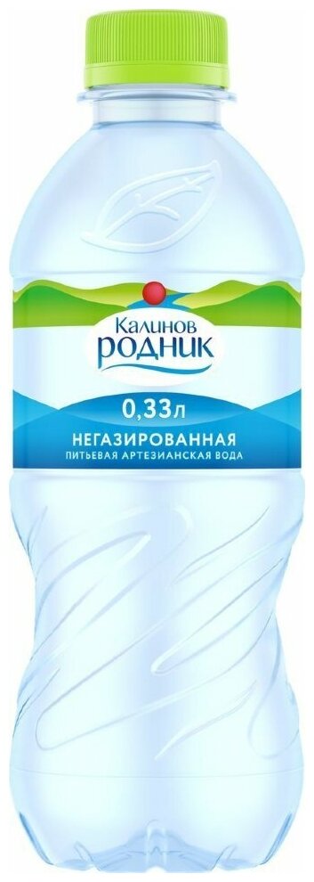 Вода питьевая Калинов Родник негазированная артезианская, ПЭТ (0,33л*12шт) - фотография № 2