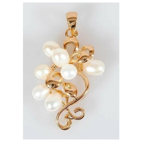 фото Подвеска lotus jewelry, жемчуг пресноводный культивированный, белый