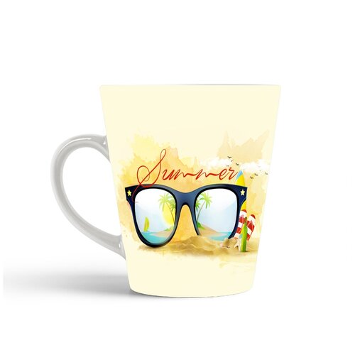 фото Кружка-латте coolpodarok илюстрация. лето очки на песке