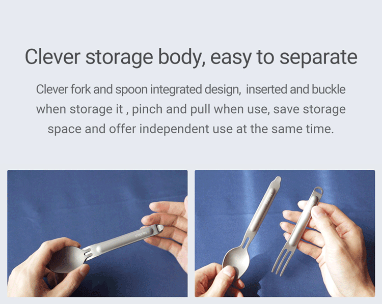 Походный набор столовых приборов Xiaomi NexTool Titanium Cutlery Set (NE0124) - фото №17