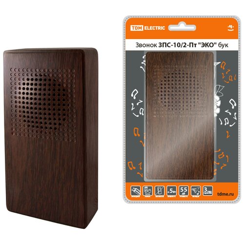 фото Звонок проводной в эл. сеть зпс-10/2- пт "эко" бук ("птичка", без кнопки, ac 230v) tdm tdm еlectric