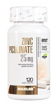 MAXLER Zinc Picolinate капс., 25 мг, 150 мл, 100 г, 120 шт.