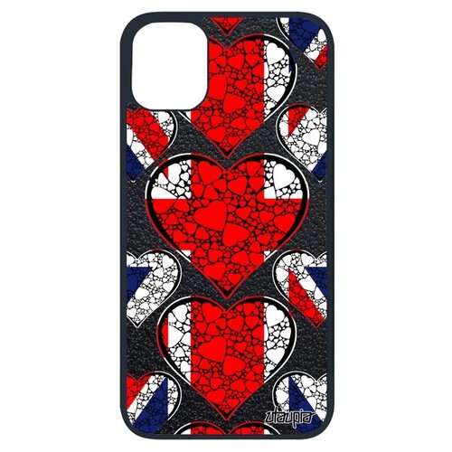 фото Защитный чехол на мобильный // apple iphone 11 pro // "флаг английский с сердцем" государственный стиль, utaupia, цветной