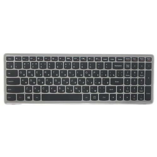 Клавиатура для ноутбука Lenovo IdeaPad U510 Z710 Series Плоский Enter Черная С серебристой рамкой PN 25-205530 2375₽