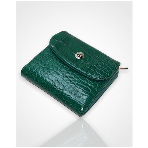 Кошелек BentaL, натуральная кожа, лаковая фактура, на кнопках, на молнии, отделения для карт и монет, подарочная упаковка, черный