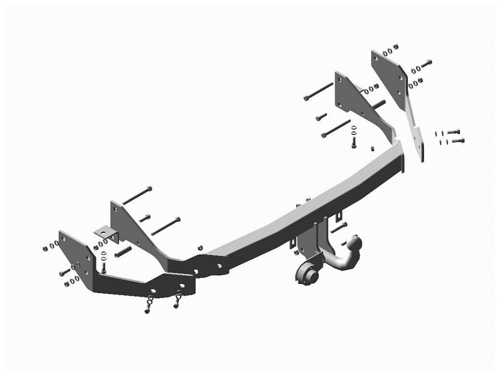 Фаркоп для Hyundai Santa Fe 2001-2006, Hyundai Santa Fe Classic (Таганрог) 2007-2013 (без электрики)