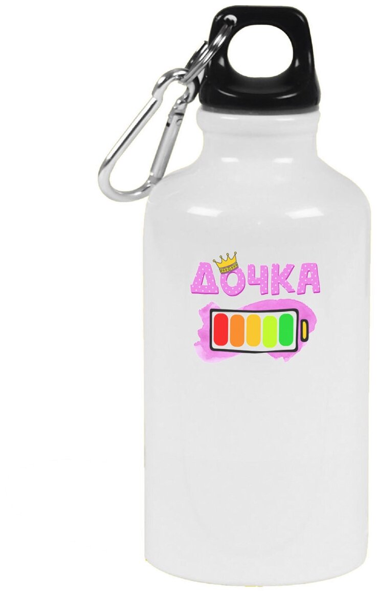 Бутылка с карабином CoolPodarok Дочка батарейка