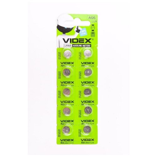 Батарейки VIDEX AG6 (10 шт.) videx батарейки дисковые ag 2 10bl 396 726 10 100 1600