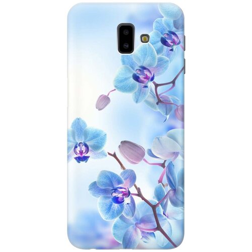 GOSSO Ультратонкий силиконовый чехол-накладка для Samsung Galaxy J6+ (2018) с принтом Голубые орхидеи gosso ультратонкий силиконовый чехол накладка для huawei y9 2018 с принтом голубые орхидеи
