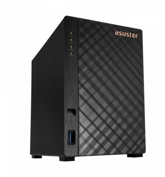 Cетевое хранилище ASUSTOR AS1102T 2-Bay NAS/CPU (4Core) 1.4GHz/1GBDDR4/noHDD,LFF(HDD,SSD)/1x1GbE(LAN)/2xUSB3.2/; 90IX01K0-BW3S00 (AS1102T) - фото №1
