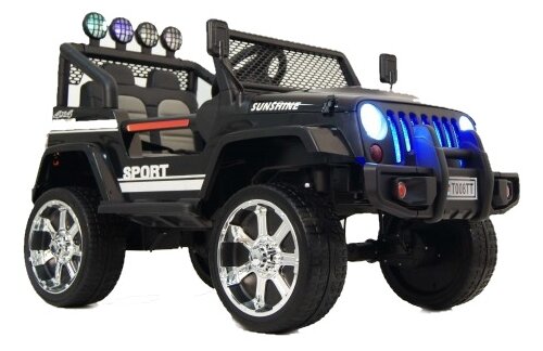 RiverToys Детский электромобиль Jeep T008TT черный