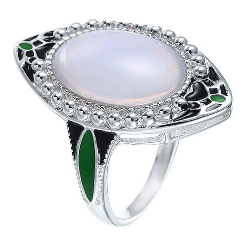 фото Кольца джей ви серебряное кольцо с халцедоном, эмалью