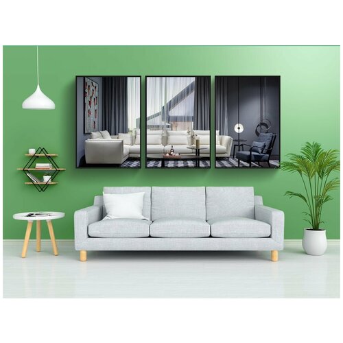 фото Набор модулных постеров для интерьера "дома, диван, интерьер" 60x90 см. в тубусе, без рамки lotsprints