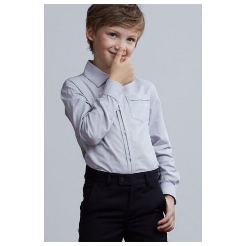 Школьная рубашка Silver Spoon, длинный рукав, размер 134 (8), белый