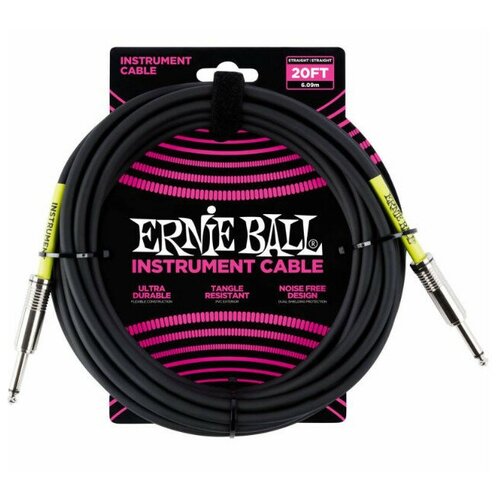 Кабель инструментальный Ernie Ball 6046, цвет: черный, 6 м