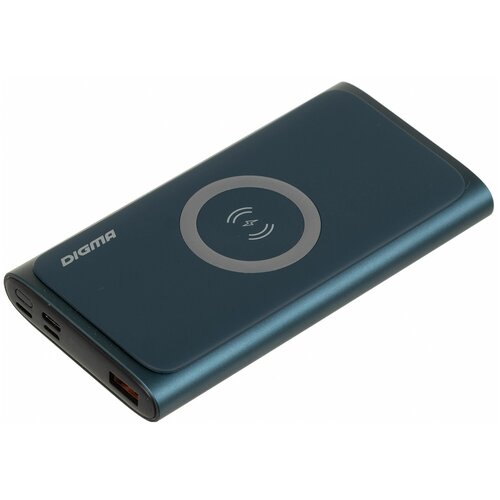 Digma Внешний аккумулятор Power Bank 10000 мАч Digma DGPQ10G синий DGPQ10G22CBL