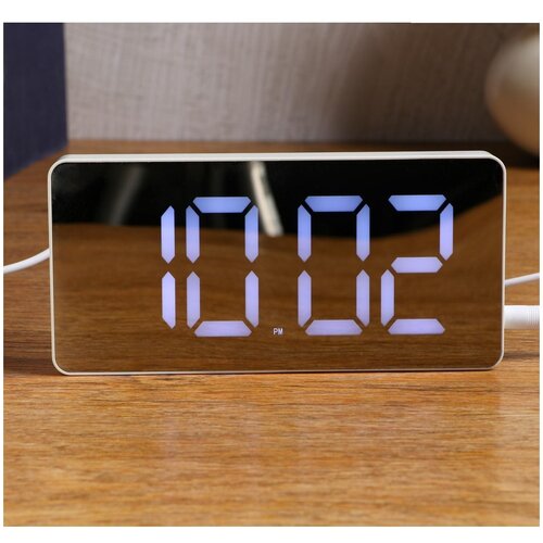 Часы электронные, будильник, термометр, 7.5 х 15.5 см, от USB (1 шт.)