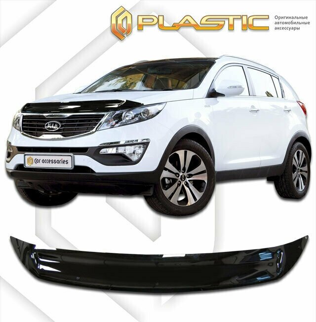 Дефлектор капота для Kia Sportage 2011-2015 Classic черный