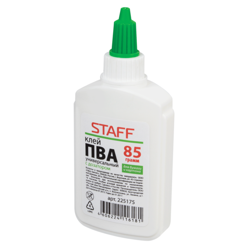 Клей ПВА 85 г STAFF, с дозатором