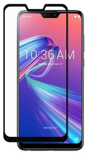 Защитное стекло для ASUS ZenFone Max Pro (M2) ZB631KL на весь экран 6.3" с черной рамкой